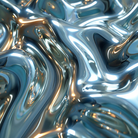 abstract metallic background with some smooth lines in it (3d render)の素材