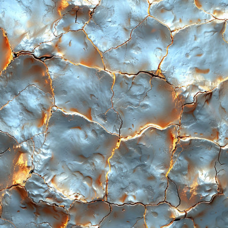 Seamless texture of the cracked surface of the metal. 3D renderingの素材