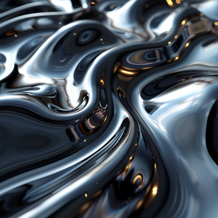 3d illustration of abstract metallic background with some smooth lines in itの素材