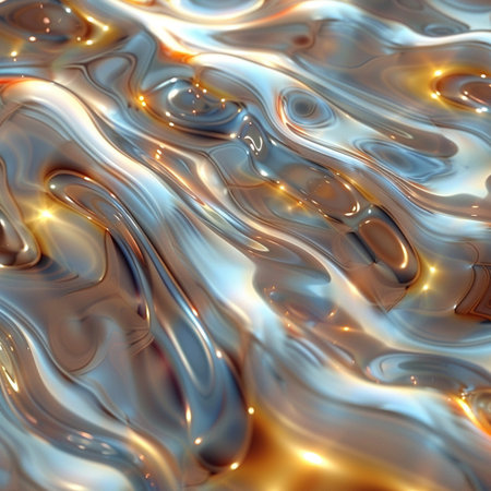 abstract background with smooth lines and waves in orange and brown colorsの素材