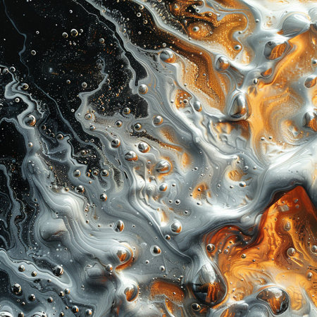 Abstract background of acrylic paint in marbling style. Multicolored marble texture.の素材