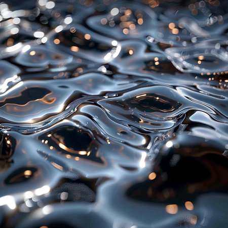 abstract background of water ripples and bubbles in the dark.の素材