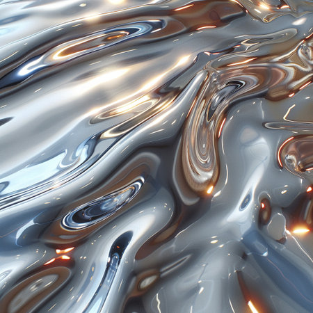 abstract metallic background with smooth lines and waves, 3d renderの素材