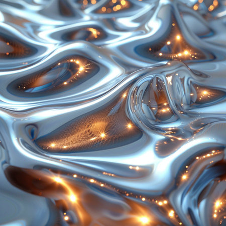 abstract metallic background with some smooth lines in it (3d render)の素材