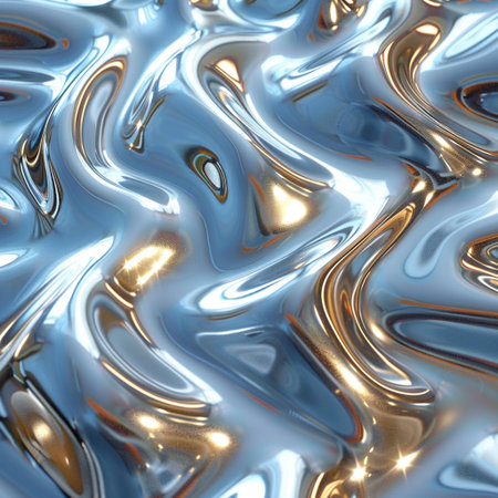 abstract metallic background with some smooth lines in it (3d render)の素材