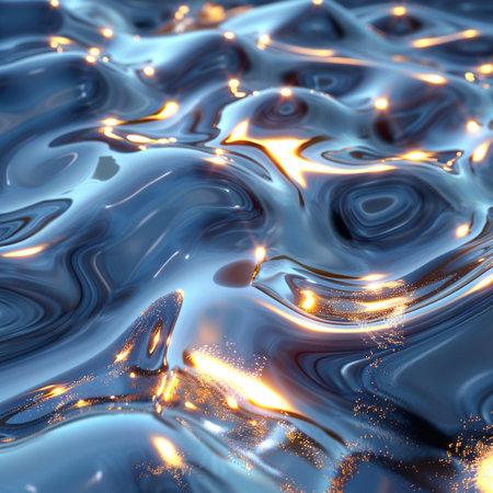 abstract blue background with some smooth lines in it (3d render)の素材