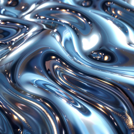 Abstract metallic background with some smooth lines in it (3d render)の素材