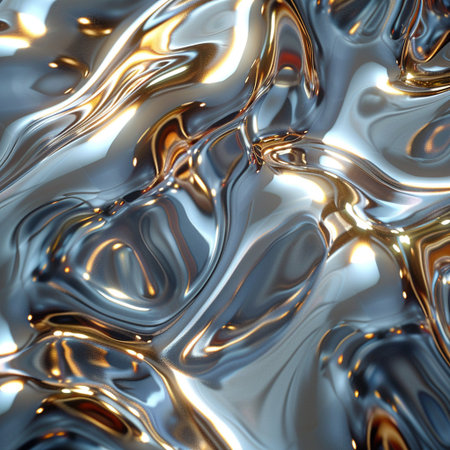 abstract metallic background with some smooth lines in it (3d render)の素材