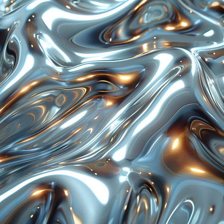 abstract metallic background with some smooth lines in it (3d render)の素材