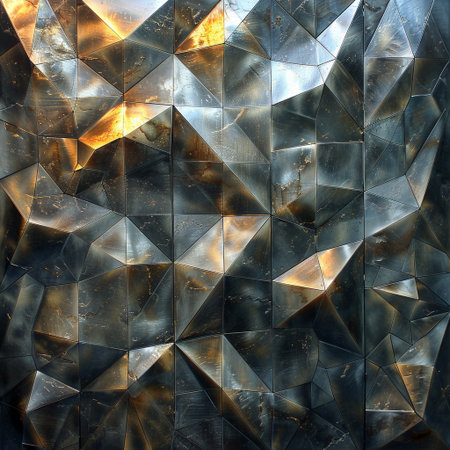 abstract background from a piece of metal with a pattern of trianglesの素材