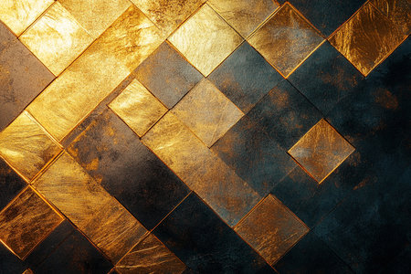 golden background with some shades on it and grunge gold textureの素材