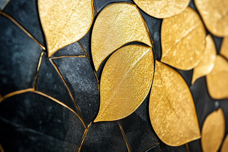 Metal background with gold pattern. 3d rendering, 3d illustration.の素材