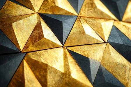 golden mosaic background, close up of gold and black abstract backgroundの素材