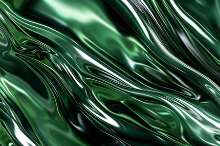 abstract green background with smooth lines and waves, computer generated imagesの素材