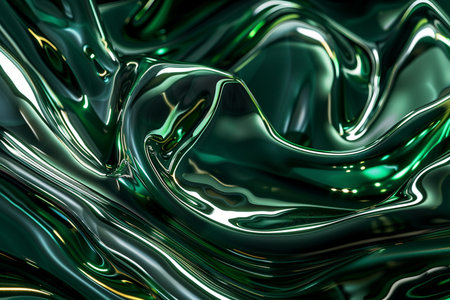 Abstract background of green liquid. 3d rendering, 3d illustration.の素材