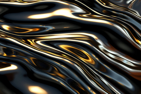 abstract metallic background with smooth lines and waves, 3d renderの素材