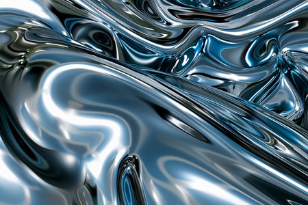 abstract blue metallic background with some smooth lines in it (3d render)の素材