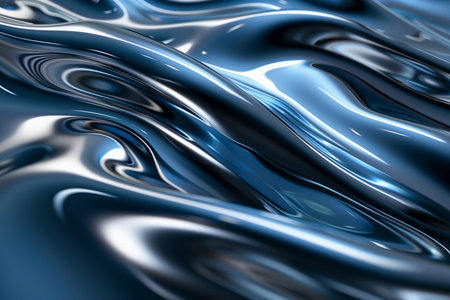 abstract background of blue silk or satin with some smooth folds in itの素材