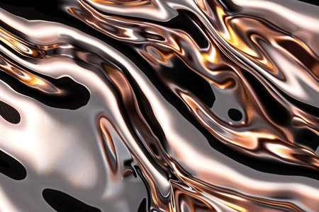 3d illustration of abstract metallic background with some smooth lines in itの素材