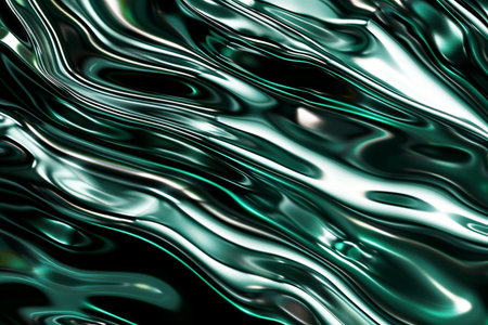 Seamless abstract liquid metallic background. 3d render illustration.の素材