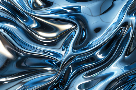 Abstract blue metal background. 3d rendering, 3d illustration.の素材