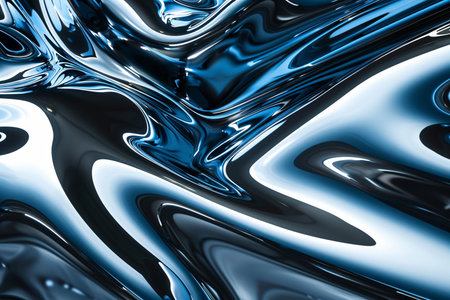 abstract blue background with smooth lines and waves, computer generated imagesの素材