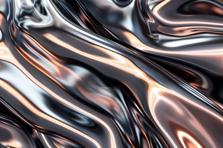 abstract metallic background with smooth lines and waves, computer generated imagesの素材
