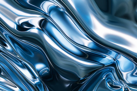 abstract metallic blue background with some smooth lines in it (3d render)の素材