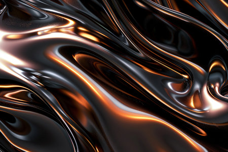 abstract metallic background with smooth lines and waves. 3d render illustrationの素材