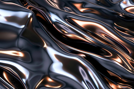 Abstract metallic background with some smooth lines in it (3d render)の素材