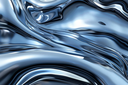 3d render of abstract metallic background with some smooth folds in itの素材
