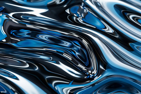 abstract blue background with smooth lines and waves. 3d illustrationの素材