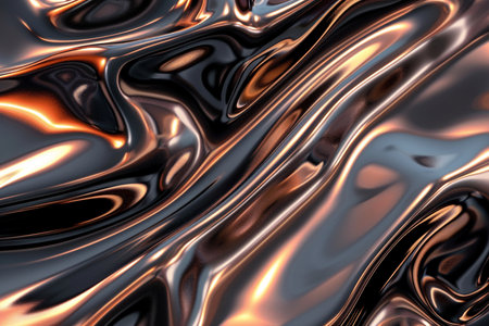 3d render of abstract metallic background with some smooth lines in itの素材
