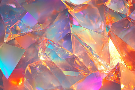 Colorful crystals close-up. Abstract background. Shallow depth of field.の素材