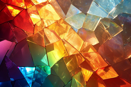 Colorful stained glass background. Abstract background of colorful stained glass.の素材