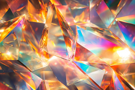 Colorful crystal background. Close-up image of a crystal.の素材