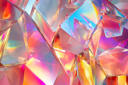 abstract background of crystal close-up in pink and blue colorsの素材