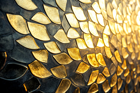 abstract background of gold pattern in the form of a snake skinの素材