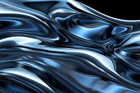 abstract background of blue silk or satin with some smooth folds in itの素材
