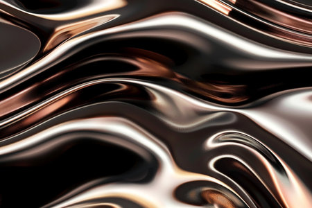 Abstract metallic background with smooth lines in it. 3d rendering, 3d illustration.の素材
