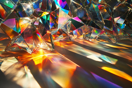 Abstract crystal background. 3d rendering, 3d illustration. Computer digital drawing.の素材