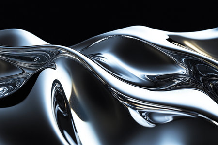 Abstract metallic background with some smooth lines in it (3d render)の素材