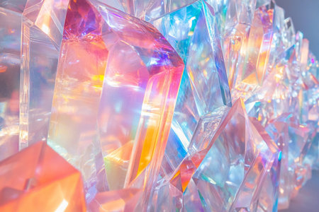 crystal background, close-up of crystals on a blue backgroundの素材