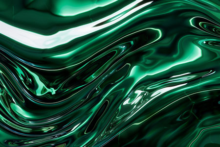 abstract green background with smooth lines and waves, computer generated imagesの素材