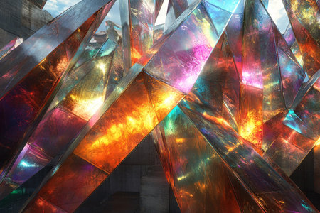 3D rendering of abstract geometric composition, art background for creative designの素材