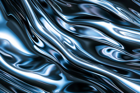 abstract metallic blue background with some smooth lines in it and some folds in itの素材