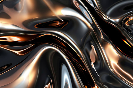 Abstract metallic background with smooth lines. 3d rendering, 3d illustration.の素材