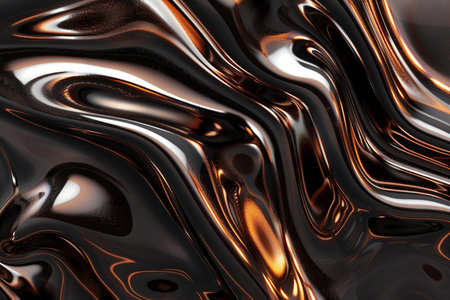 Liquid metallic background. 3d rendering, 3d illustration. Computer digital drawing.の素材