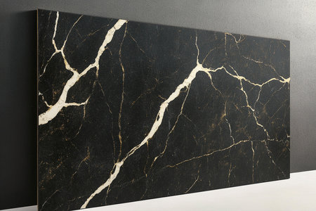 Luxury black and white marble wall background with copy space.の素材