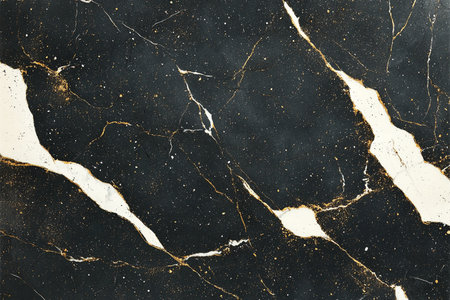 Black marble texture with gold veins. Abstract background and texture for design.の素材